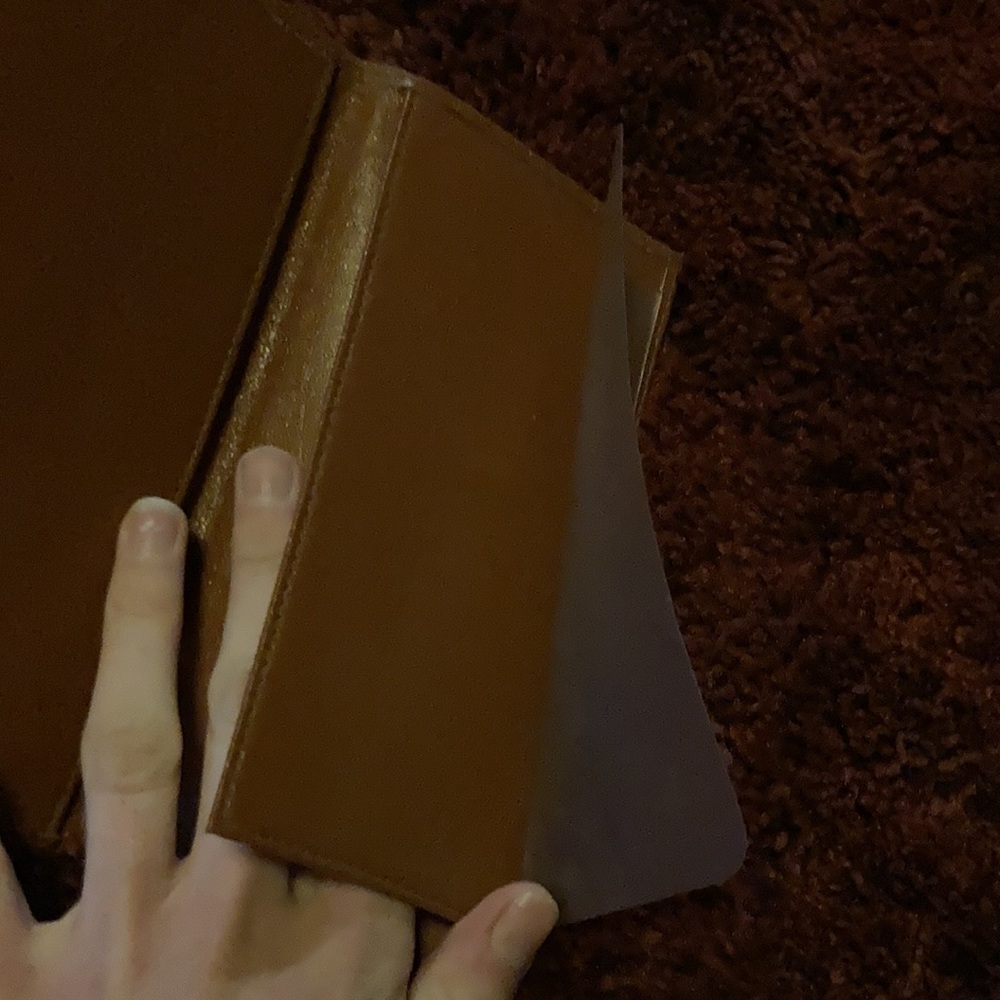 Never used leather wallet/check book holder. - Picture 3 of 5